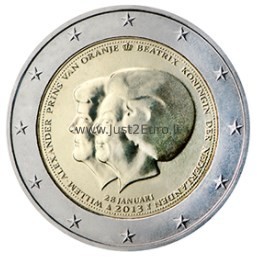 2 euro coins 2013 Netherlands –  The announcement of the abdication of the throne by Queen Beatrix