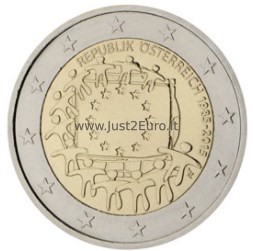 2 eurų moneta 2015 Austrija – ES vėliavos 30-metis