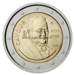 2 Евро монета 2010 Италия – 200-летие со дня рождения графа Кавура