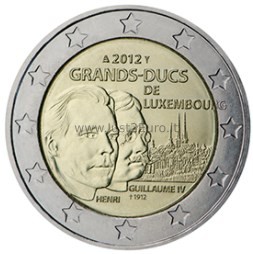 2 euros coin 2012 Luxembourg - Grand Duke Henri and Grand Duke Guillaume IV – “grand-ducal dynasty” series