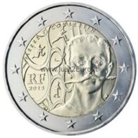 2 euros coin 2013 France - 150th anniversary of the birth of Pierre de Coubertin