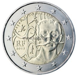 2 eurų moneta 2013 Prancūzija – Pjero de Kuberteno 150-osios gimimo metinės