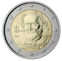2 eurų moneta 2013 Italija –  – Giuseppe VERDI