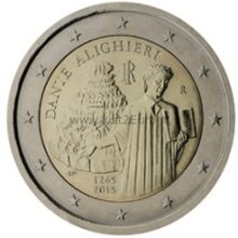2 euros coin 2015 Italy – Dante Alighieri