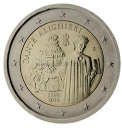 2 euros coin 2015 Italy – Dante Alighieri 2 eurų moneta 2015 Italija –Dante Alighieri