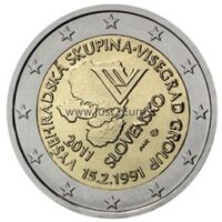 2 euros coin Slovakia  2011 - 20th anniversary of the formation of the Visegrad Group