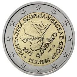 2 euros coin Slovakia 2011 - 20th anniversary of the formation of the Visegrad Group 2 euros coin Slovakia 2011 - 20th anniversary of the formation of the Visegrad Group