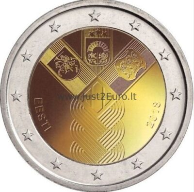 2 Euro coin 2018 Estonia – 100th anniversary of the Baltic States 2 Евро монета 2018 Эстония – Монета, посвященная 100-й годовщине стран Балтии