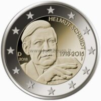 2 Евро монета 2018 Германия – Хельмут Шмидт