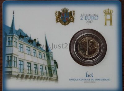 2 eurų moneta korteleje 2017 Liuksemburgas – Didysis kunigaikštis Guillaume III