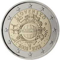2 euro coin  2012 Slovakia  - 10 years of the Euro