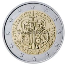 2 euro coin  2013 Slovakia  - mission of Constantine and Methodius to Great Moravia