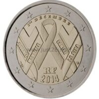 2 euro coins 2014 France – World AIDS Day