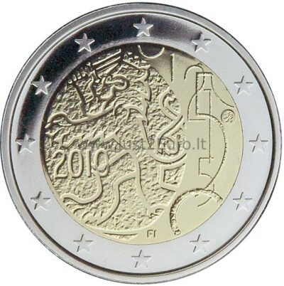 2 eurų moneta 2010 Suomija – 150 metų Suomijos pinigams