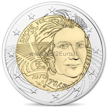 2 Euro coin 2018 France – SIMONE VEIL