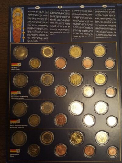 Euro probe set 5 Германия 2002 евро Монеты + Швеция, Дания и Великобритания