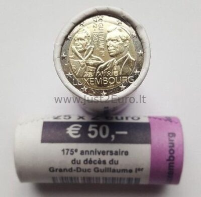 2 Euro coins roll 2018 Luxembourg - William I 2 euro monetų rulonas 2018 Liuksemburgas – Williamas I