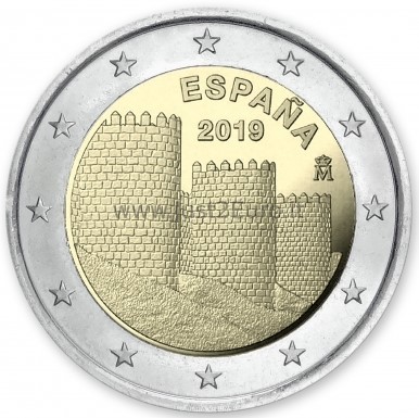 2 Euro coins roll 2019 Spain – The Walls of Avila