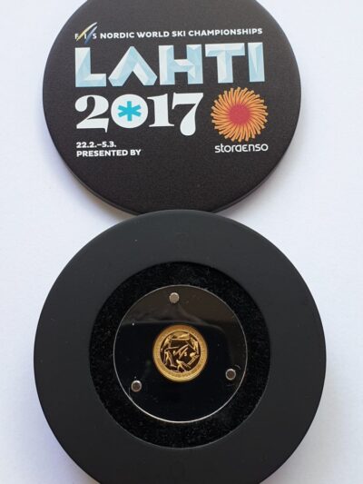 20 rubles gold coin 2017 Belarus – Nordic World Ski Championships 2017. Lahti