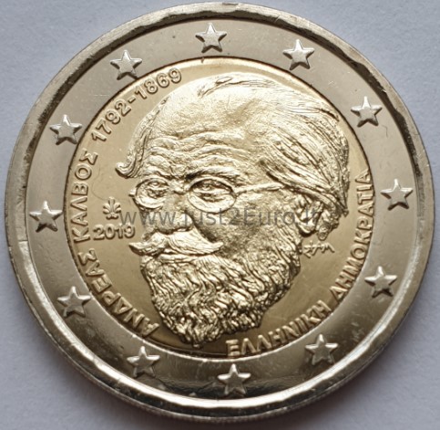 2 euro coin 2019 Greece - ANDREAS KALVOS