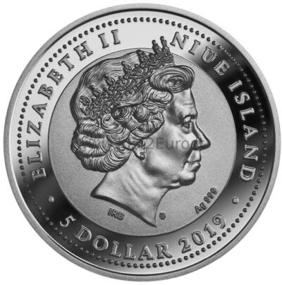 5$ 2 oz antikinio stiliaus sidabrinė moneta 2019 Niue – Venecijos karnavalo maskė