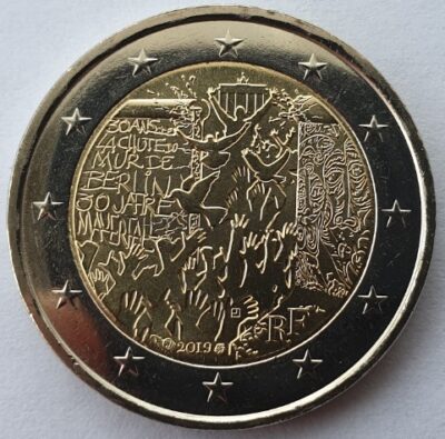 2 euro coin 2019 France - Berlin wall