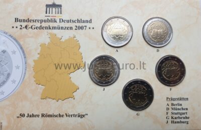 2 euro coins set 2007 Germany – Treaty of Rome A, D, J, F, G