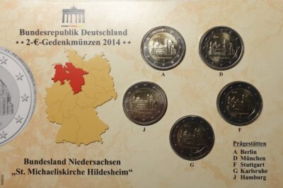 2 eurų monetos 2014 Vokietija – Žemutinė Saksonija A, D, J, F, G