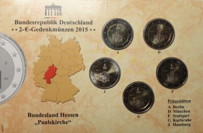 2 euro coins set  2015 Germany – Hessen A, D, F, G, J