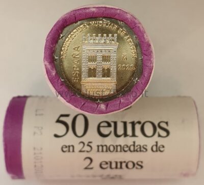 2 eurų monetų rulonas 2020 Ispanija – Aragon