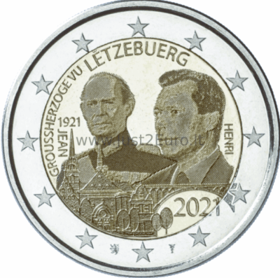 2 euro Coin 2021, Luxembourg — 100th Anniversary of Grand Duke Jean PHOTO 2 euro Coin 2021, Luxembourg — 100th Anniversary of Grand Duke Jean PHOTO