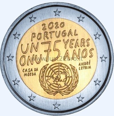 2 евро Монета 2020 года, Португалия — Организация Объединённых Наций