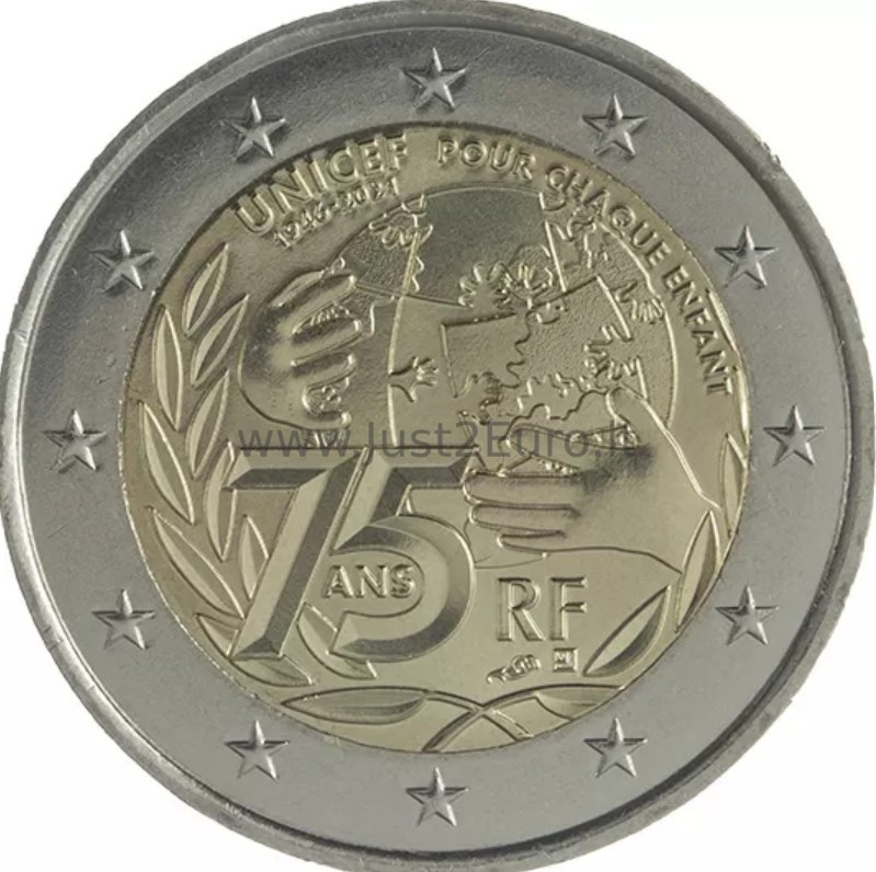 2 eurų moneta 2021 m. Prancūzija – UNICEF