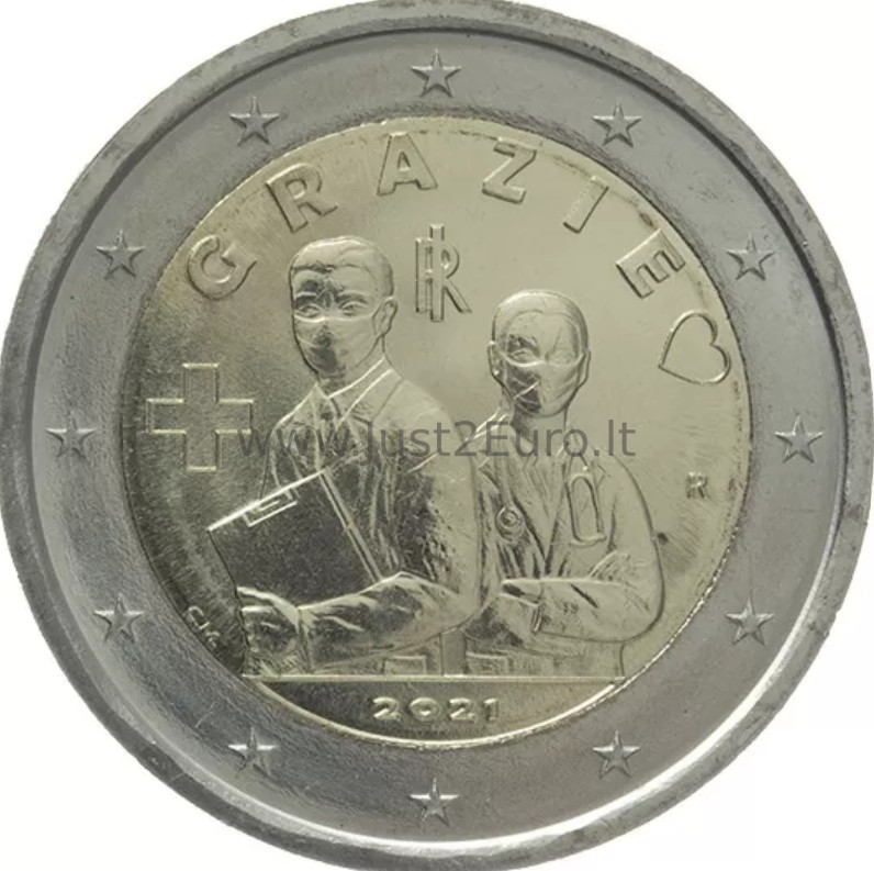 2 euro Moneta 2021 metų, Italija — Sveikatos priežiūros specialistai