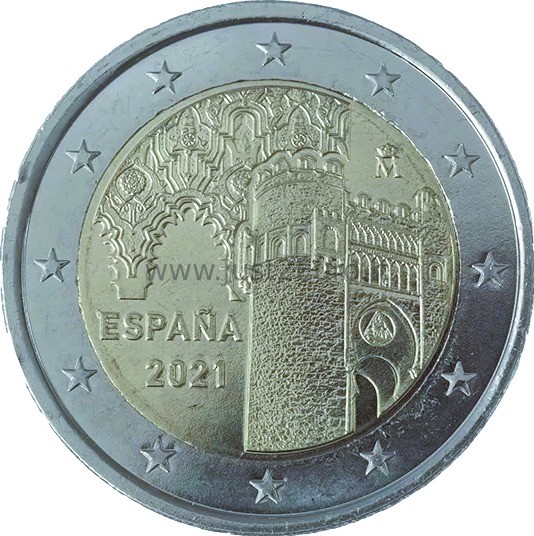 2 eurų moneta 2021 metų, Ispanija — Toledo
