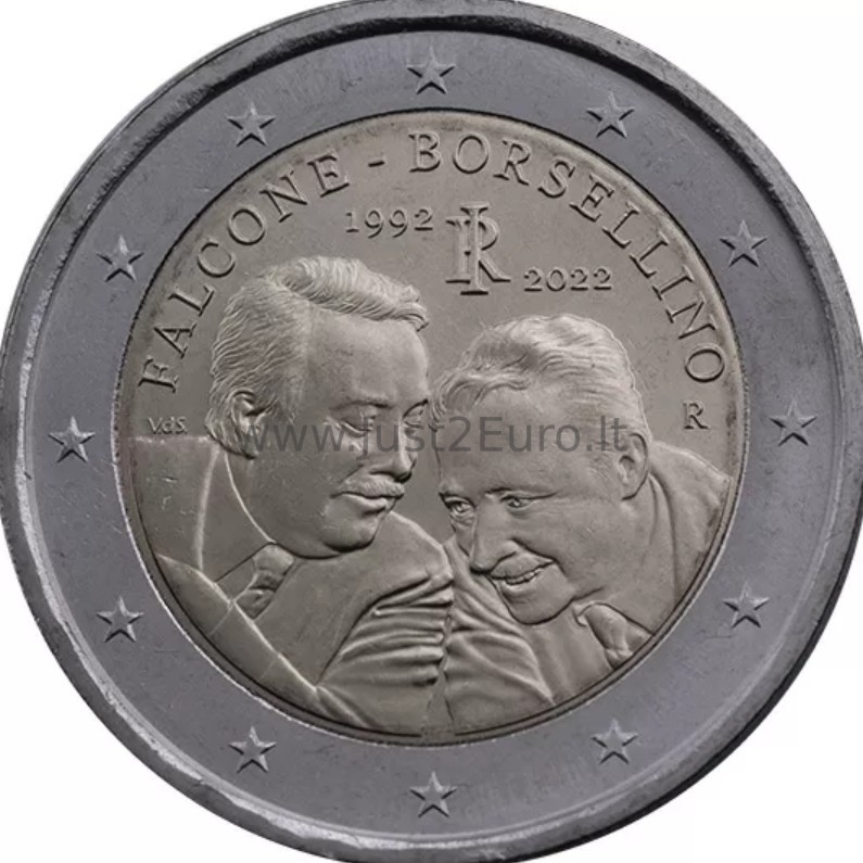 2 euro Moneta 2022 metų, Italija — Giovanni Falcone ir Paolo Borsellino