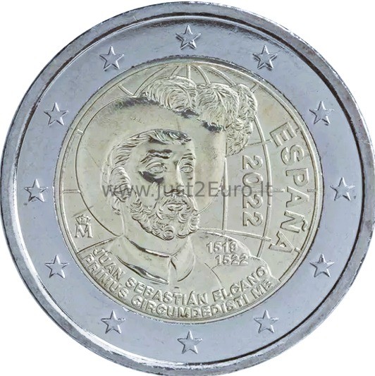 2 eurų moneta 2022 metų, Ispanija — Juan Sebastián Elcano