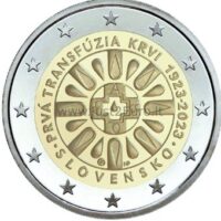 2 euro coin 2023 Slovakia - first blood transfusion in Slovakia 2 euro coin 2023, Slovakia — first blood transfusion in Slovakia