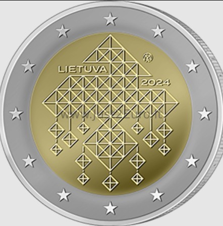 2 euro coin 2024 Lithuania - straw garden