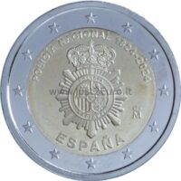 2 euro coin 2024 Spain - Police 2 euro coin 2024, Spain — 200th anniversary of the Spanish National Police