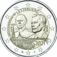 2 euros coin 2021 Luxembourg – 100th anniversary of the Grand Duke Jean 2 euros coin 2021 Luxembourg – 100th anniversary of the Grand Duke Jean