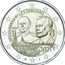 2 euro Moneta 2021 metų, Liuksemburgas — Didžiojo hercogo Jeano 100-osios gimimo metinės
