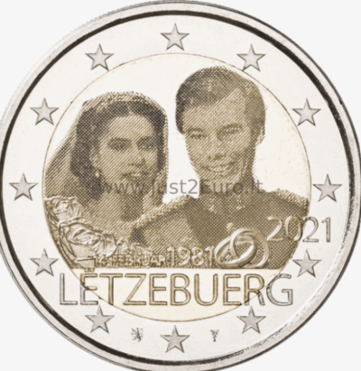 2 euros coin 2021 Luxembourg – marriage of Grand Duke Henri PHOTO 2 euros coin 2021 Luxembourg – marriage of Grand Duke Henri PHOTO