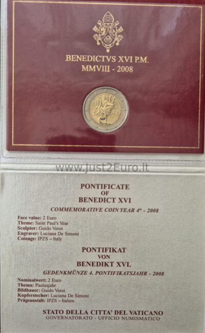 2 euro coin 2008 Vatican - Saint Paul
