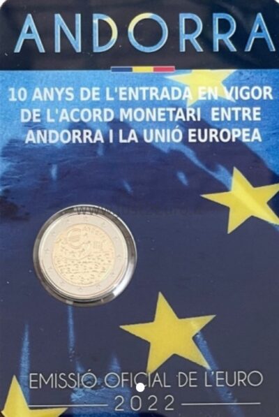 2 euro Coin 2022, Andorra — 20th Anniversary of the Euro