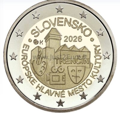 2 euro coin 2026, Slovakia — Trenčín