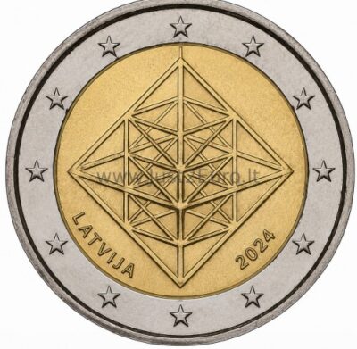 2 евро Монета 2024 года, Латвия — Соломенные сады